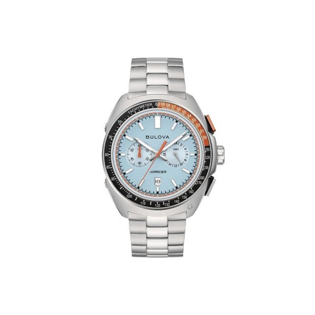 Bulova Racer Chronograph Herrenuhr, hellblau – 98B432