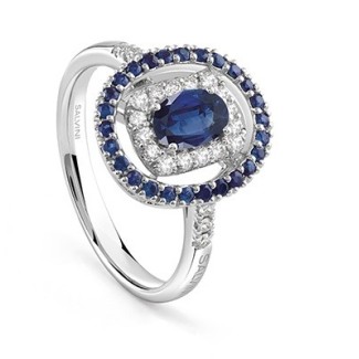 Anello Salvini Classico con Zaffiri Blu e Diamanti naturali -20107226