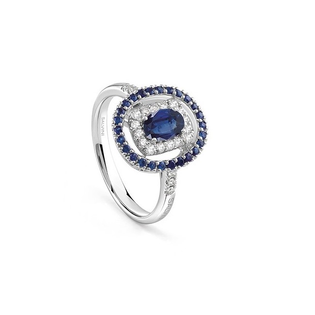 Salvini Classic Ring with Blue Sapphires and Natural Diamonds -20107226