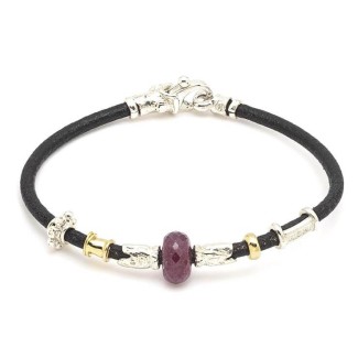 Misani Schmuckarmband Akzente mit Gold, Silber und Rubin B2173RU