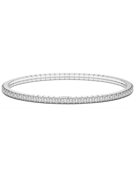 Elastisches Zancan-Tennis-Armband mit weißen Steinen – ESB329175