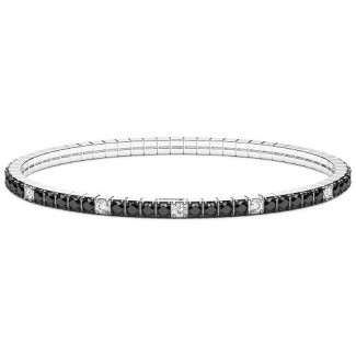 Bracciale Zancan Tennis elastico nero e bianco ESB331205