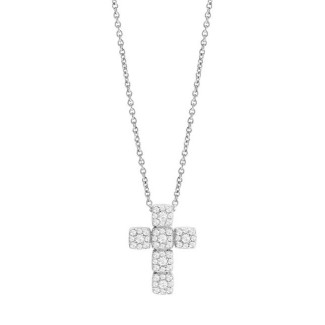 Salvini Cross Necklace Bagliori line in white gold and diamonds - 20106476