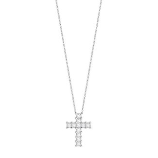 Salvini Aria line necklace in white gold and cross with diamonds - 20102765