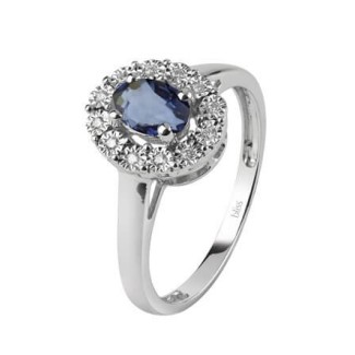 Anello Bliss Regal oro bianco, zaffiro e diamanti  20074150