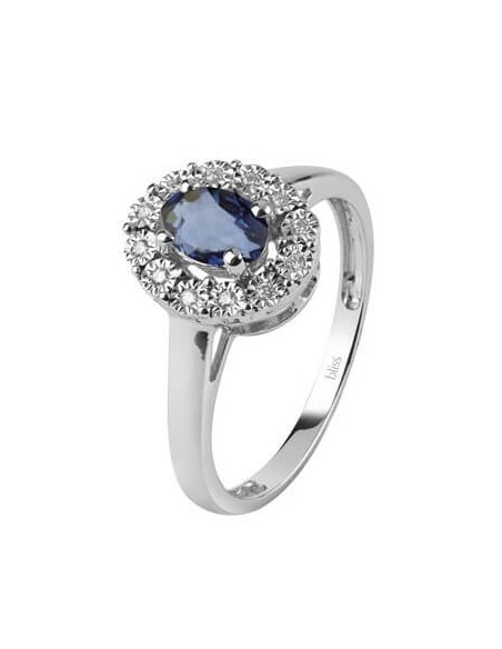Anello Bliss Regal oro bianco, zaffiro e diamanti  20074150