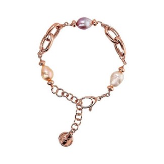 Bronzallure bracelet with pearls and rosé links - WSBZ02258.MULTI