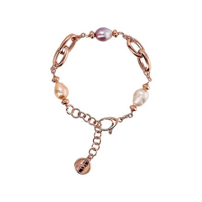 Bracciale Bronzallure perle e maglie rosè - WSBZ02258.MULTI