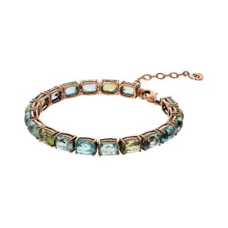 Bronzallure tennis rosè bracelet with multicolor gem prism - WSBZ01871