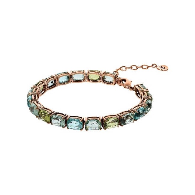 Bronzallure tennis rosè bracelet with multicolor gem prism - WSBZ01871