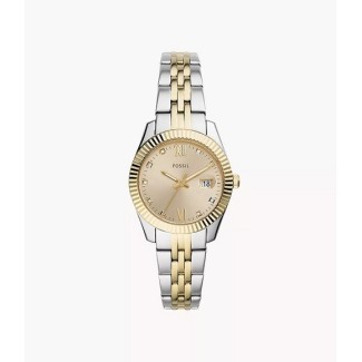 Fossil Scarlette Mini-Armbanduhr aus zweifarbigem Stahl für Damen – ES4949