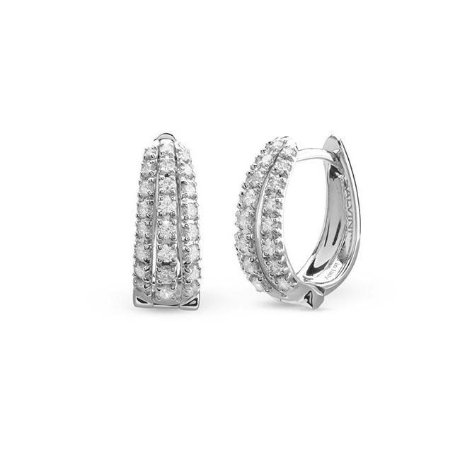 Salvini Galassia earrings, band with three rows of diamonds - 20106330