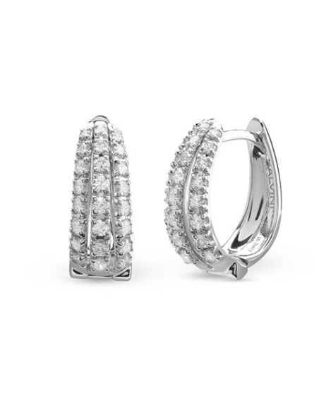Salvini Galassia earrings, band with three rows of diamonds - 20106330