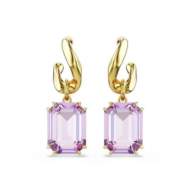 Orecchini Swarovski Millenia dorati con cristalli viola - 5694784