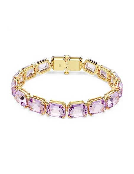 Bracciale tennis Swarovski Millenia ottagonale viola e dorato 5720487