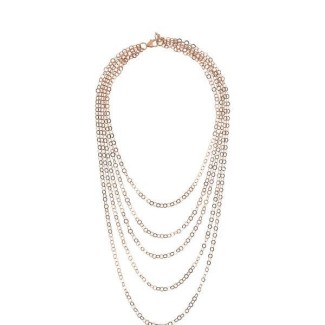 Bronzallure Mehrreihige Halskette mit abgestuftem Rolo-Anhänger in Roségold – WSBZ02354.R