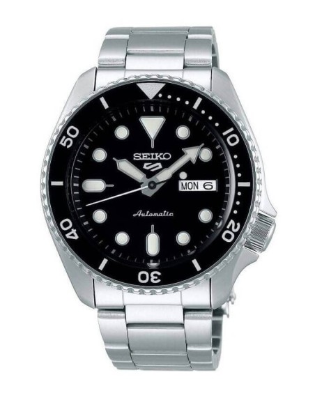 Seiko5 Sports Automatikuhr aus schwarzem Stahl – SRPD55K1