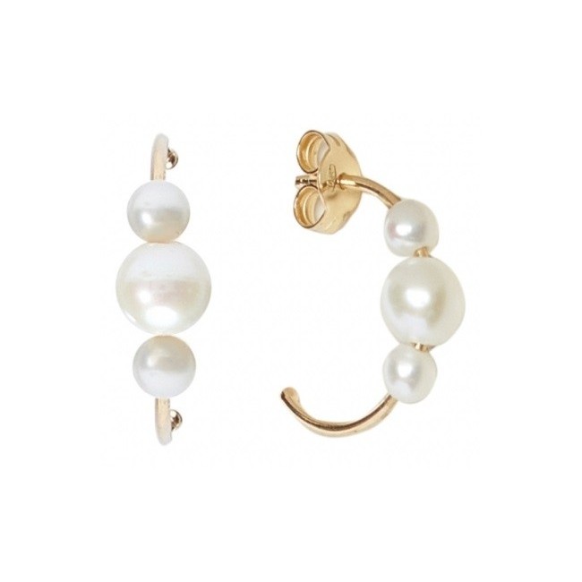 Mimì earrings in yellow gold with freshwater pearls - O24GCGFW13
