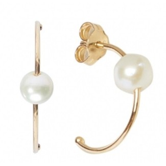 Mimì earrings in yellow gold and freshwater pearl - O24GCGFW11