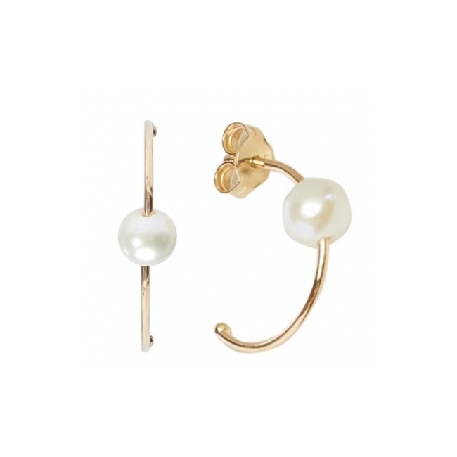 Mimì earrings in yellow gold and freshwater pearl - O24GCGFW11