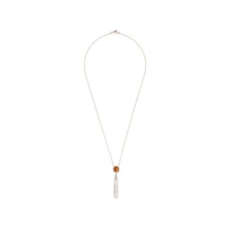 Mimi Shanti rose gold necklace with citrine and rutilated quartz pendant 2