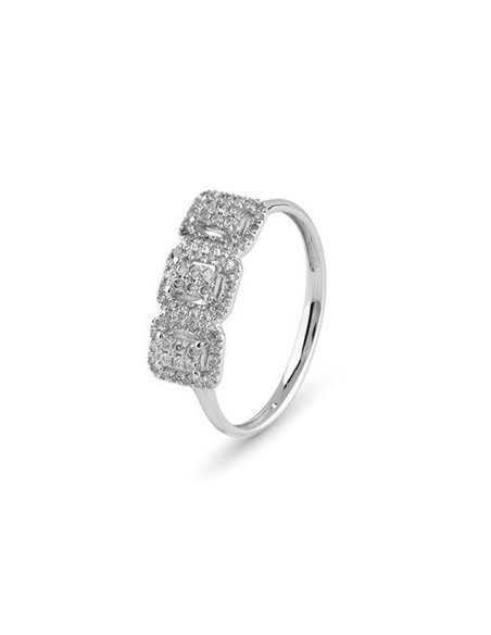 Bliss Caresse Trilogy Ring in White Gold with Diamonds - 20106487