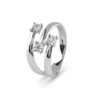 Anello Trilogy contrariè Bliss Rugiada in oro bianco e diamanti - 20106582