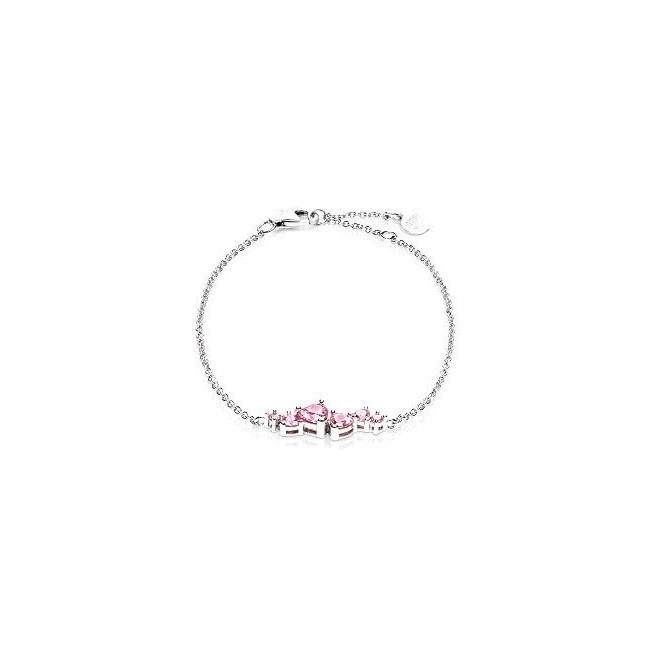 Bracciale Chiara Ferragni Silver cuori rosa centrali J19AXD20