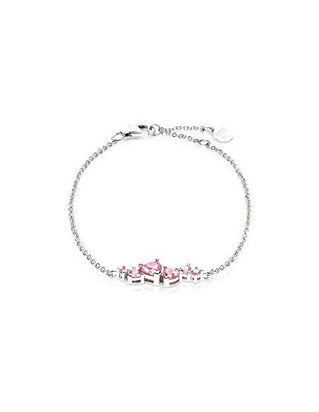 Bracciale Chiara Ferragni Silver cuori rosa centrali J19AXD20