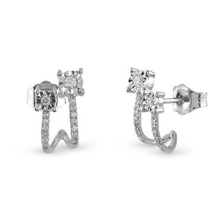 Bliss Rugiada fantasy earrings in white gold with diamonds 20106614