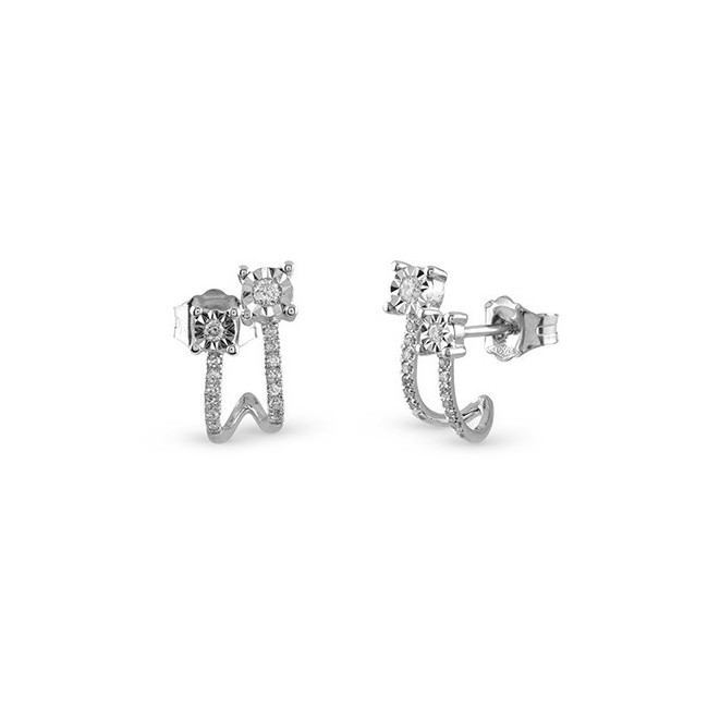 Bliss Rugiada fantasy earrings in white gold with diamonds 20106614
