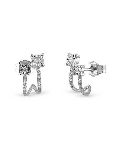 Bliss Rugiada fantasy earrings in white gold with diamonds 20106614