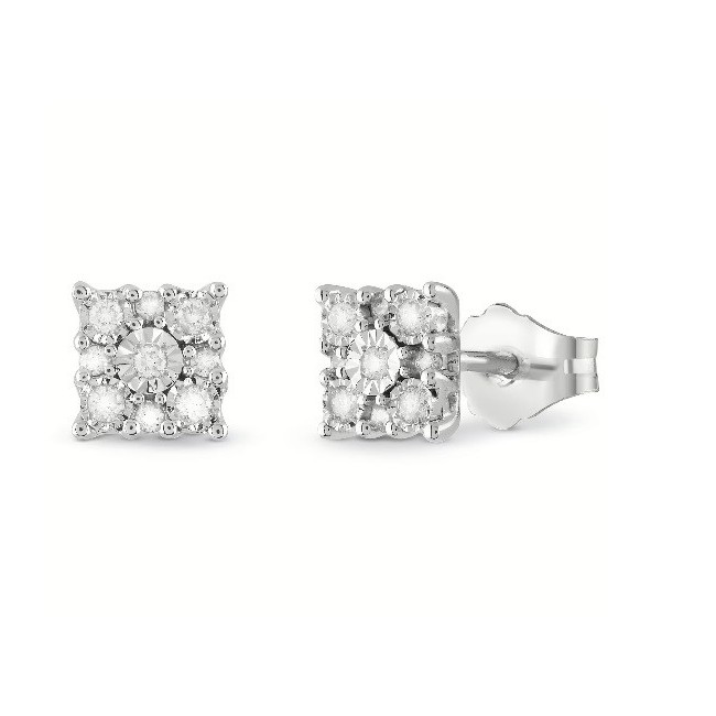Bliss Rugiada Square Earrings with Natural Diamonds - 20104708