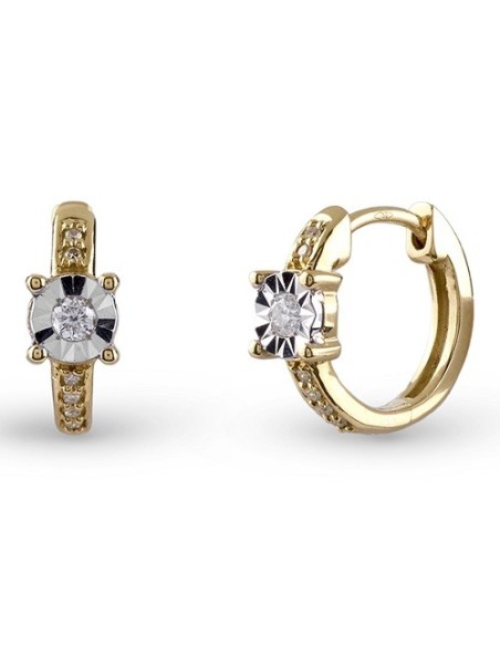 Bliss Rugiada Yellow Gold Hoop Earrings with Diamonds - 20106613