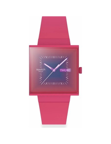 Swatch Squarely Berry Square Pink SO34R700 Watch