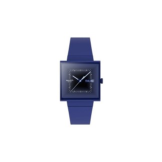 Orologio Swatch Squarely Blacklight quadrato blu SO34N700