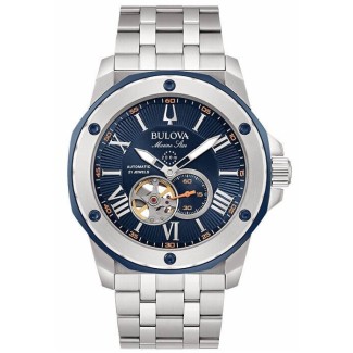 Bulova Marine Star Automatic Blue open heart watch - 98A306