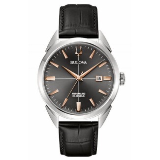 Orologio Bulova Sutton automatico nero con indici rosè - 96B422