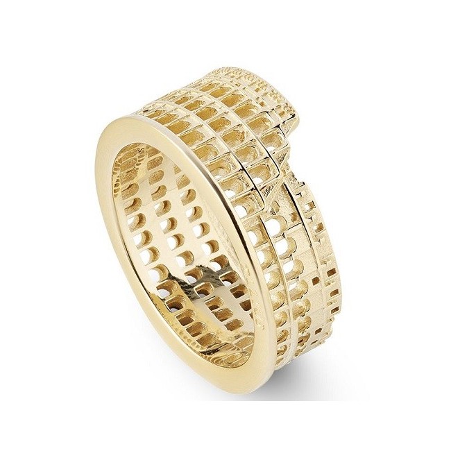 Colosseum Rome Ellius Ring in Gold-Plated Silver - R1301/14/DR