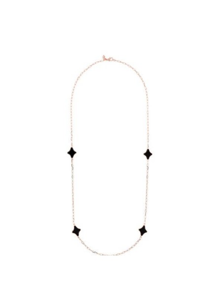 Bronzallure long necklace rose chain and black onyx - WSBZ02203.BO