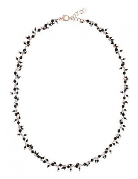 Bronzallure rosè long necklace with black stones - WSBZ01899.BS-LONG