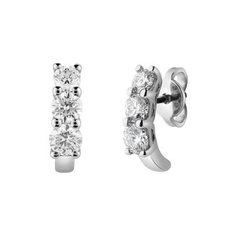 Salvini Trilogy Moonlight earrings with three natural diamonds - 20071290
