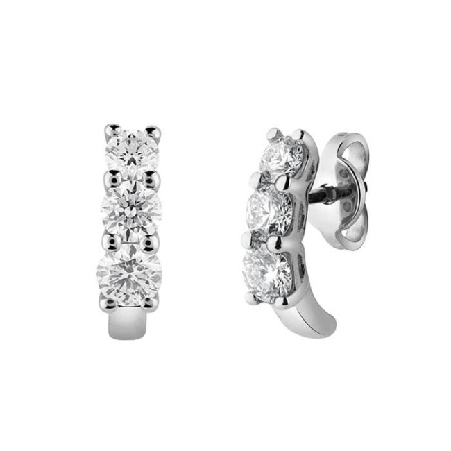 Salvini Trilogy Moonlight earrings with three natural diamonds - 20071290