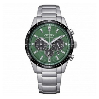Citizen T9 Chrono Eco Drive Uhr mit grünem Zifferblatt CA4624-56X