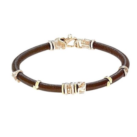 Misani Schmuck, Armband Grand Tour in Leder, Gold und Silber B2000