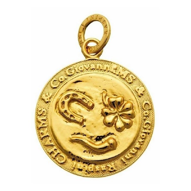 Charm Giovanni Raspini moneta amuleti dorata  - GR08963