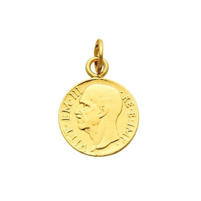 Charm Giovanni Raspini coin Vittorio Emanuele gold plated GR08961