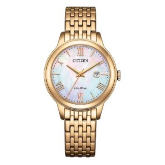 Citizen Lady Eco Drive Gold Mother of Pearl Dial Watch EW2623-53D