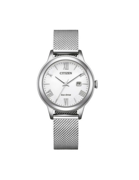 Citizen Lady Eco Drive White Milanese Mesh Watch - EW2621-75A