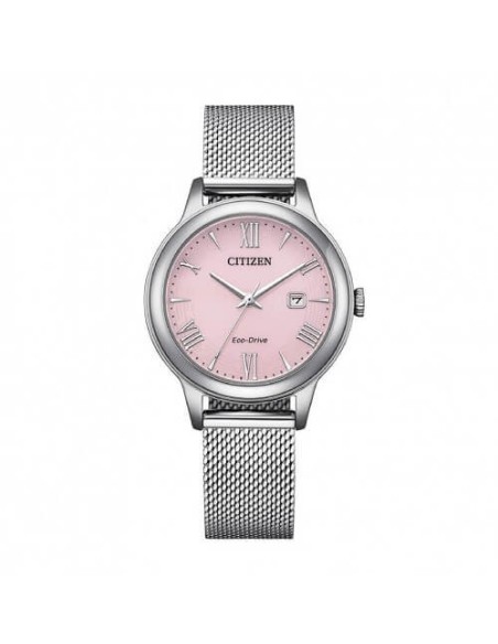Citizen Lady Eco Drive Pink and Milanese Mesh Watch - EW2621-75X